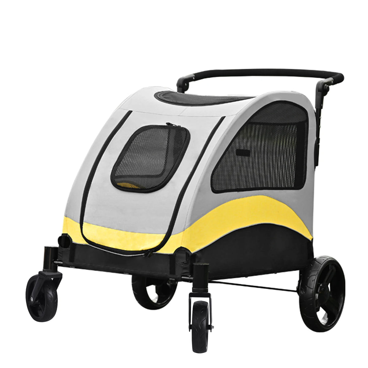 Foldable Breathable Dog Stroller With Four Wheels for Travel