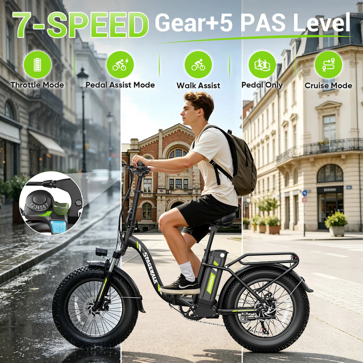 Eilleo Spacewalk Foldable Electric Bike With Removable Battery