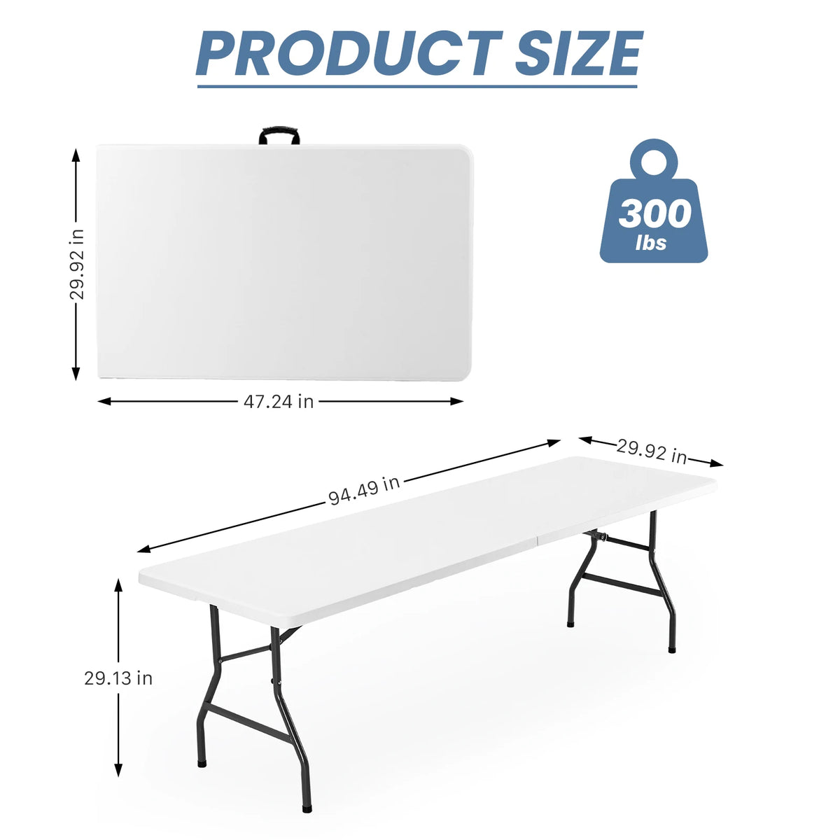 JHK Folding Camping Table With Carry Handle And Safety Lock