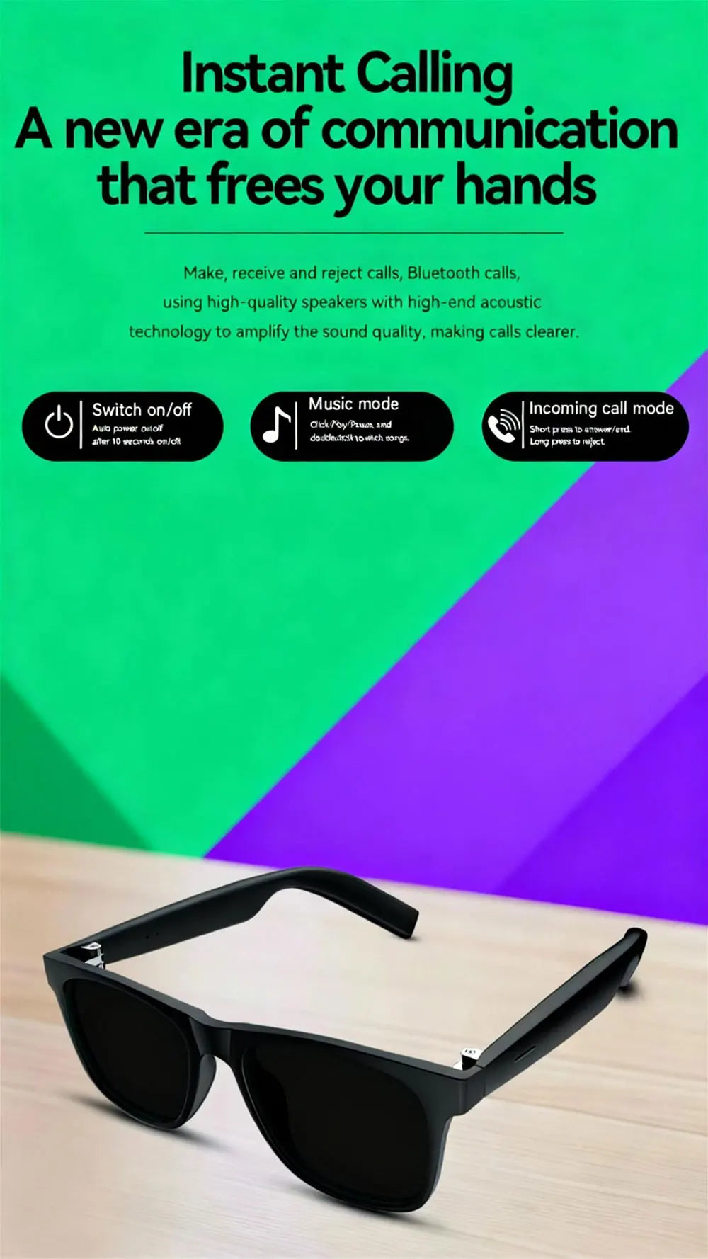 2026 AI Shooting Smart Glasses Video Recorder Voice Assistant Music Bluetooth Connectivity Anti Blue-Light D11 Plus Sunglasses