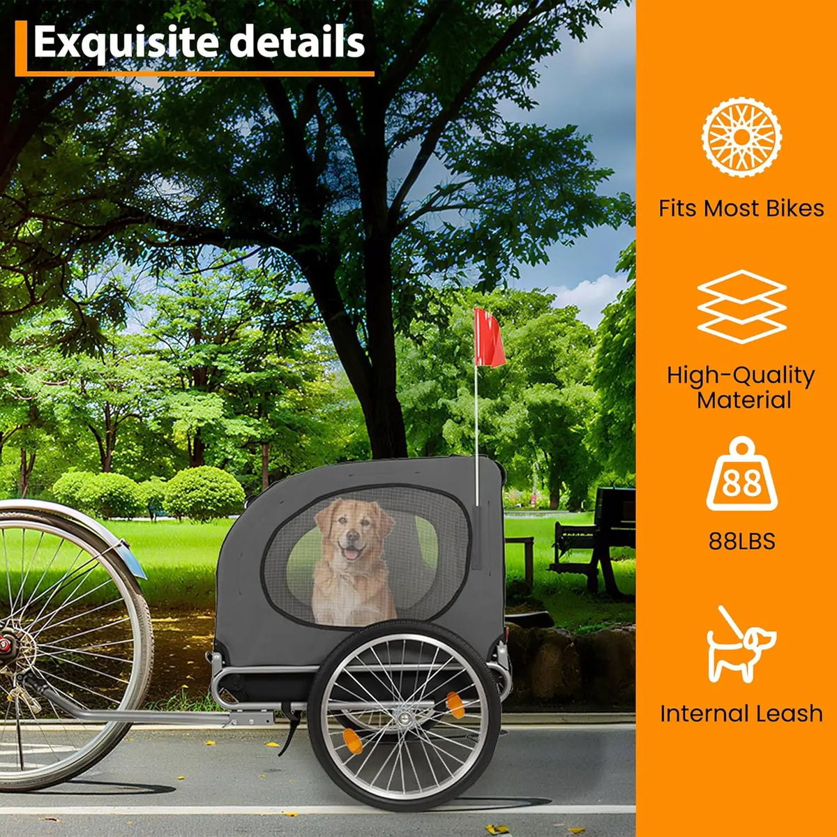 HiMISS Dog Bike Trailer And Jogging Stroller With Ventilated Cabin