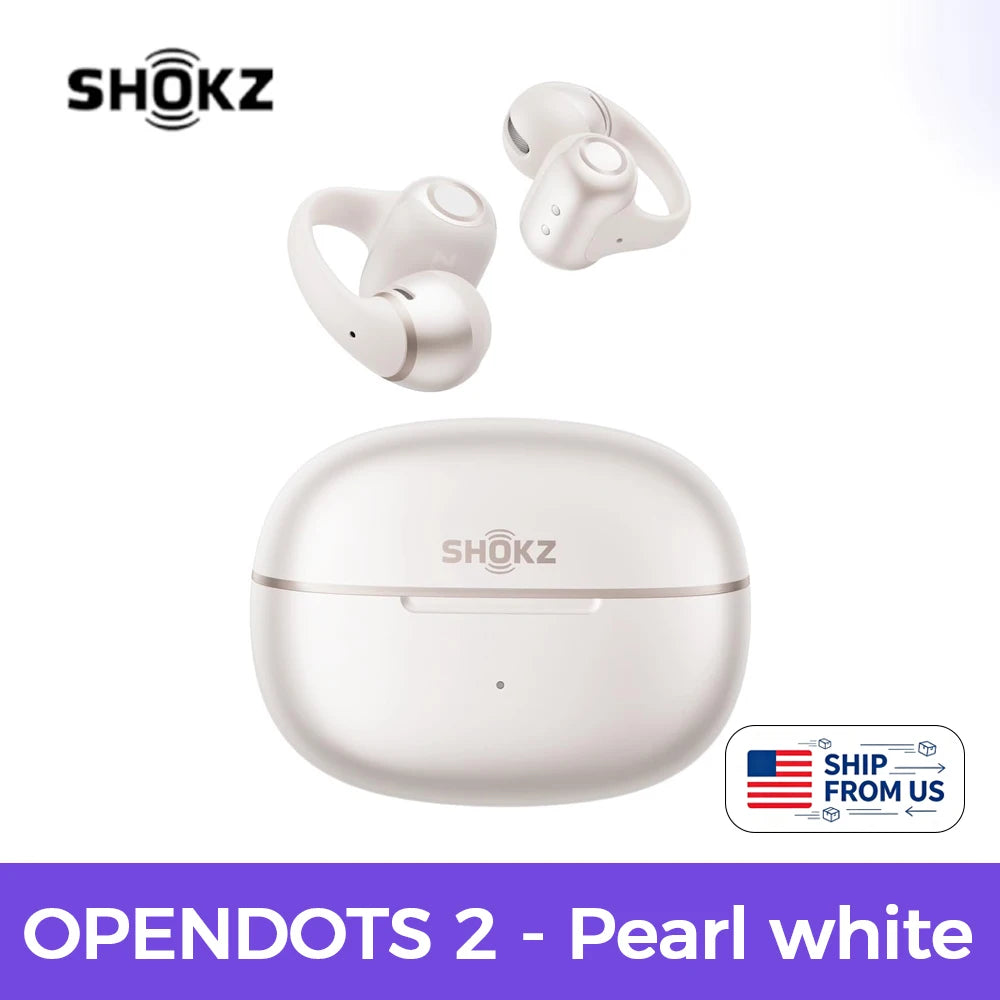Shokz OpenDots 2 Open-Ear Bluetooth Earbuds With Wireless Charging