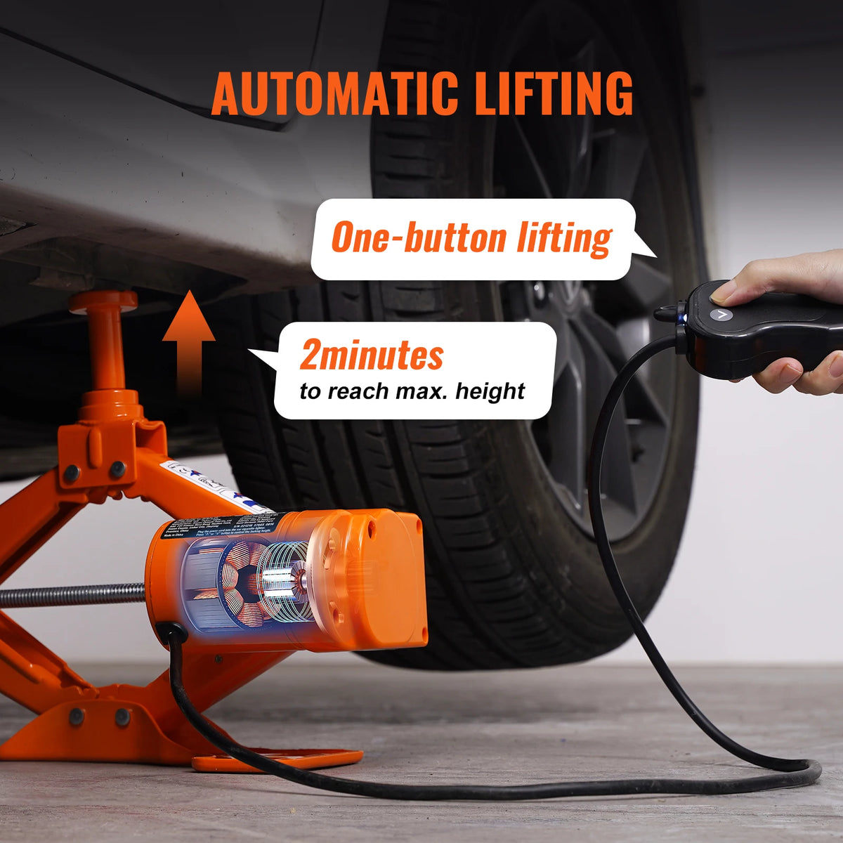 SucceBuy Electric Scissor Car Jack Kit With Impact Wrench For Tire Changes
