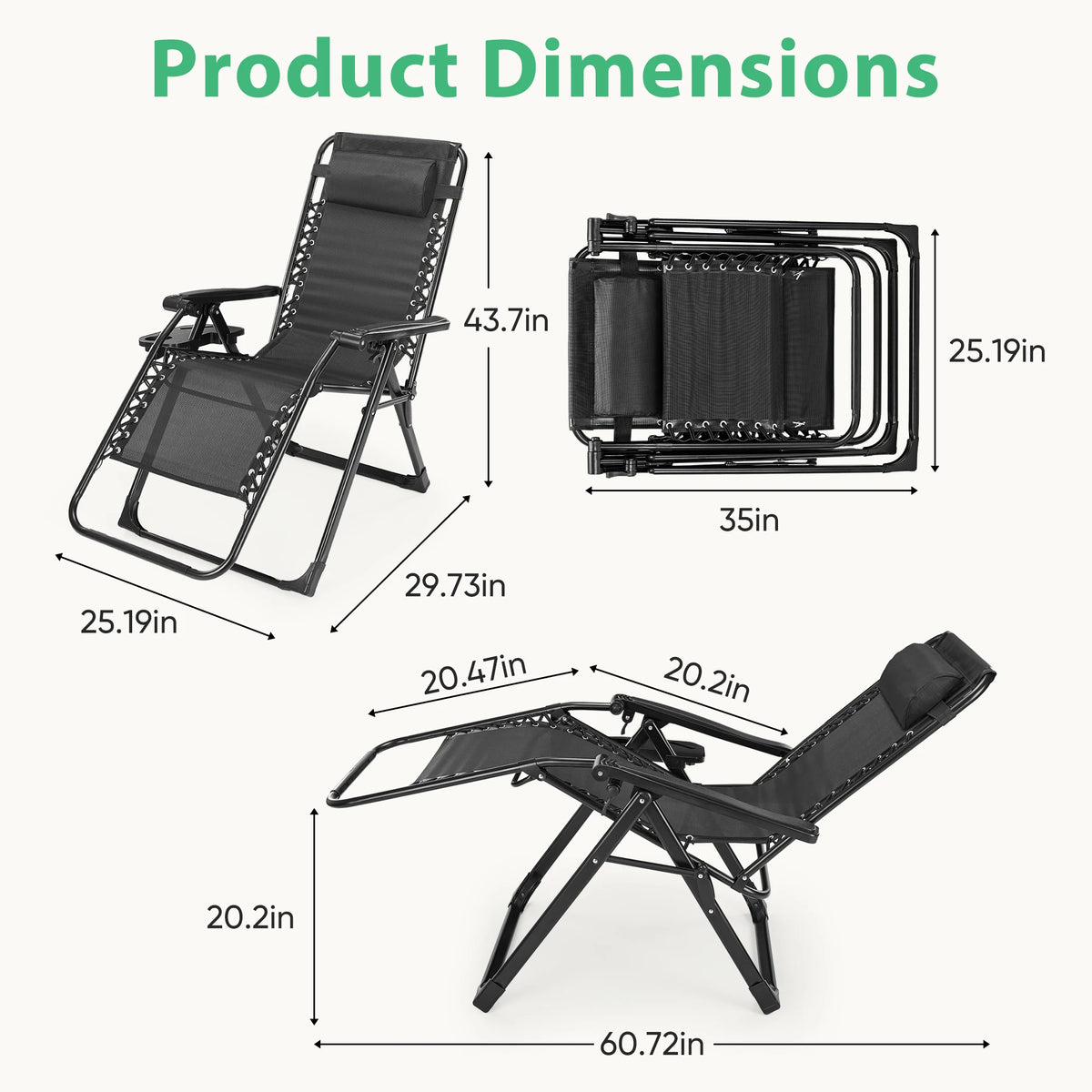 JHK Zero Gravity Recliner Chair With Cup Holder And Cushion