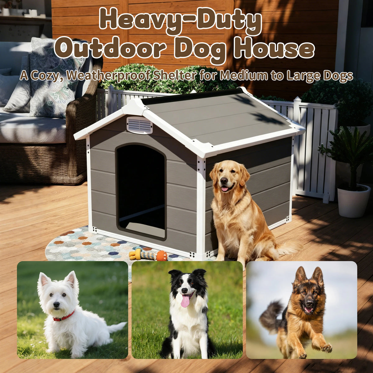 Heavy Duty Waterproof Large Dog House For Indoor Outdoor Use