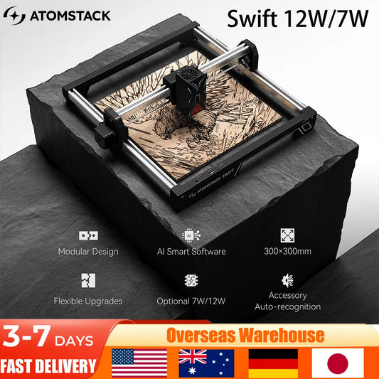 ATOMSTACK SWIFT 12W Laser Engraver With Crosshair Positioning