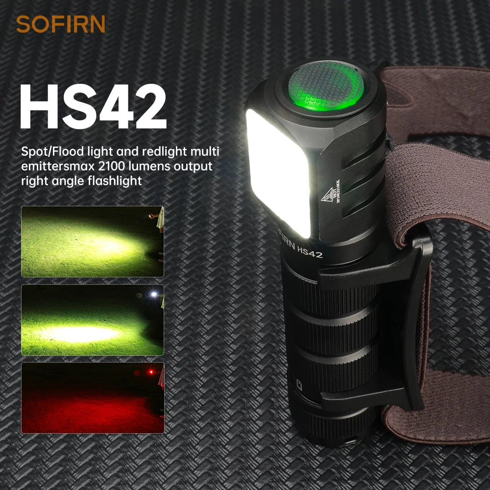 Sofirn HS42 LED Headlamp 2100 Lumens USB C Rechargeable Magnet