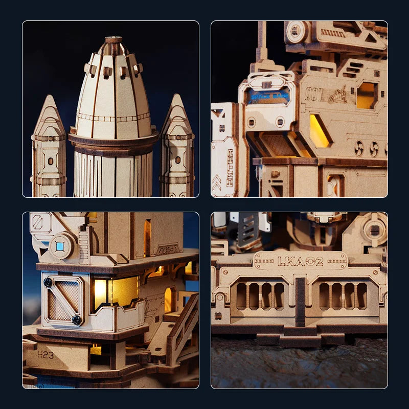 ROKR Wooden Space Shuttle Model Building Puzzle Kit