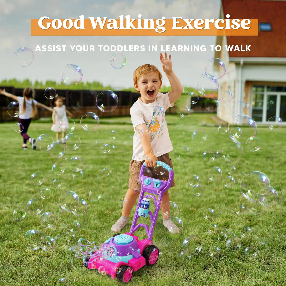 Joyfy Bubble Lawn Mower Outdoor Bubble Machine For Kids