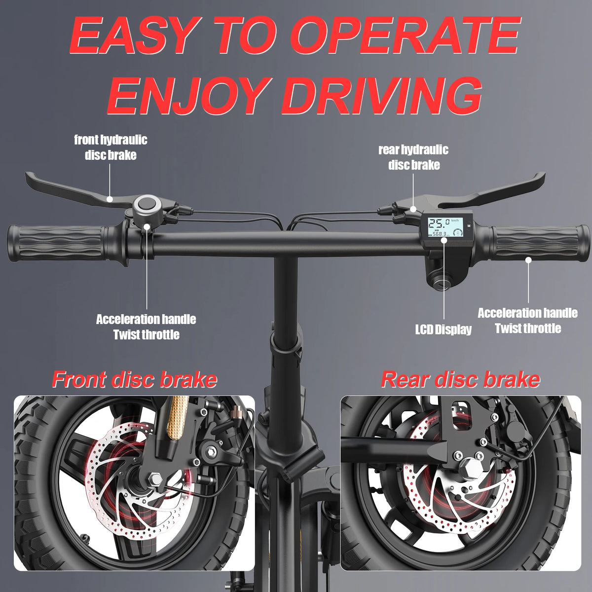 UPlee GE5 Folding Electric Bike With Extended Riding Range