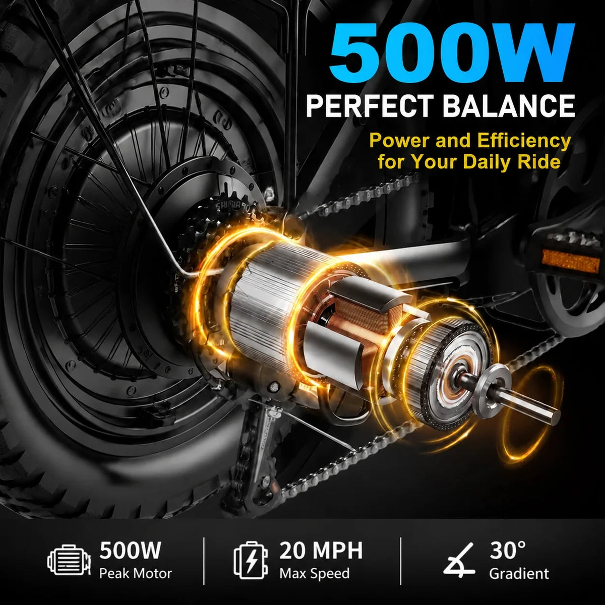 Foldable Electric Bike 500W 48V 60Km Range For Adults