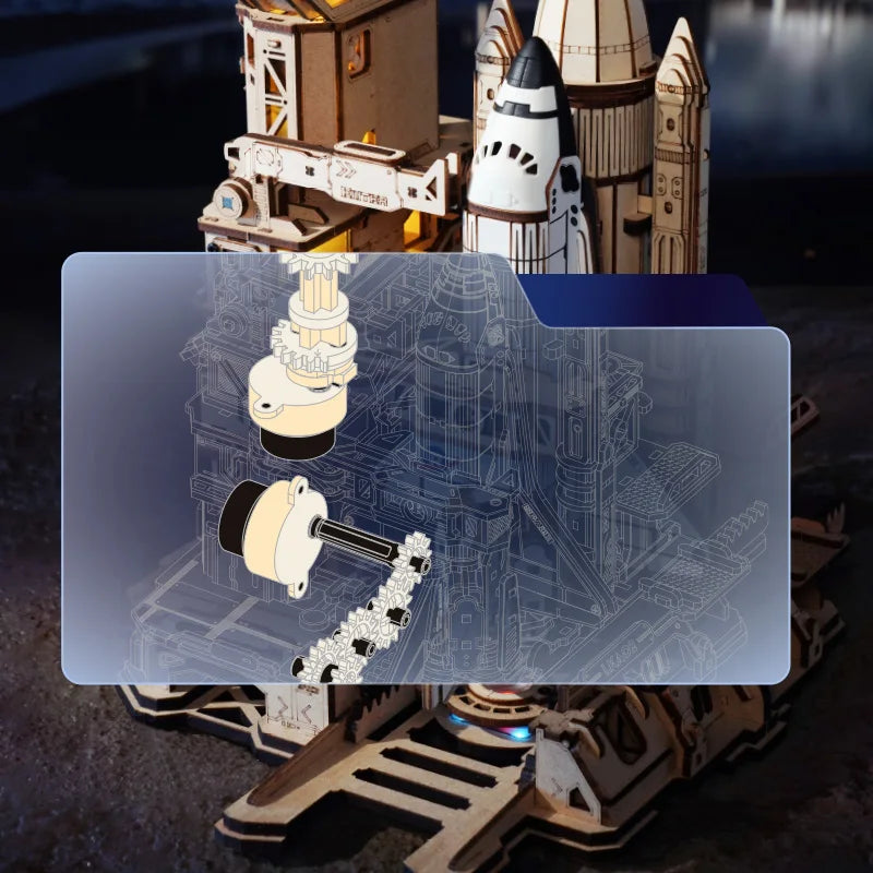 ROKR Wooden Space Shuttle Model Building Puzzle Kit