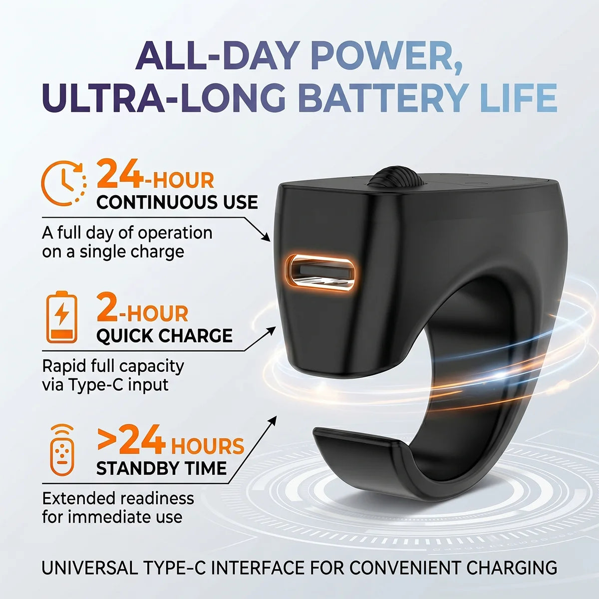 Ergonomic Bluetooth Wearable Ring Remote Control For Handheld Devices