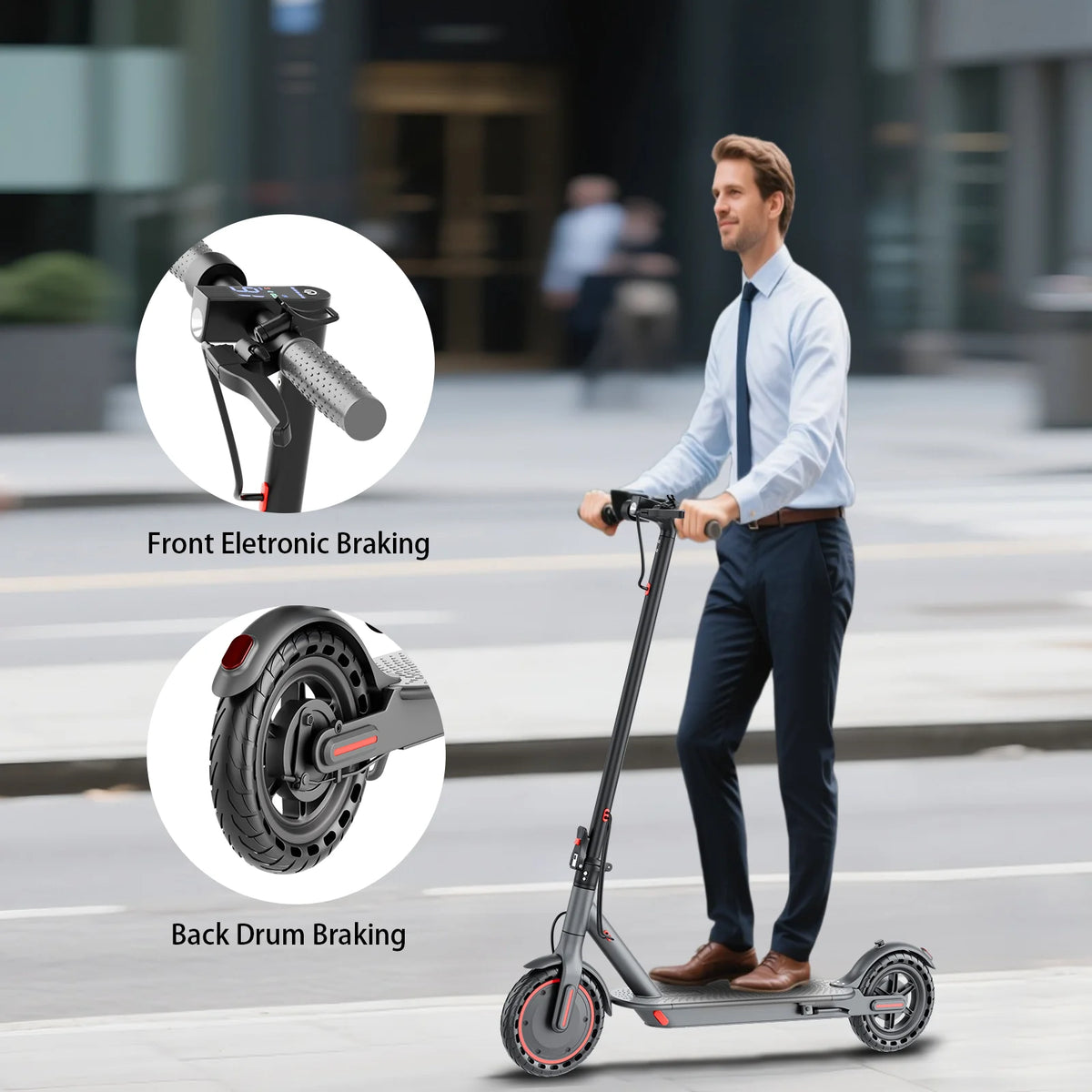 HEZZO Adult Folding Electric Scooter With 350W Motor