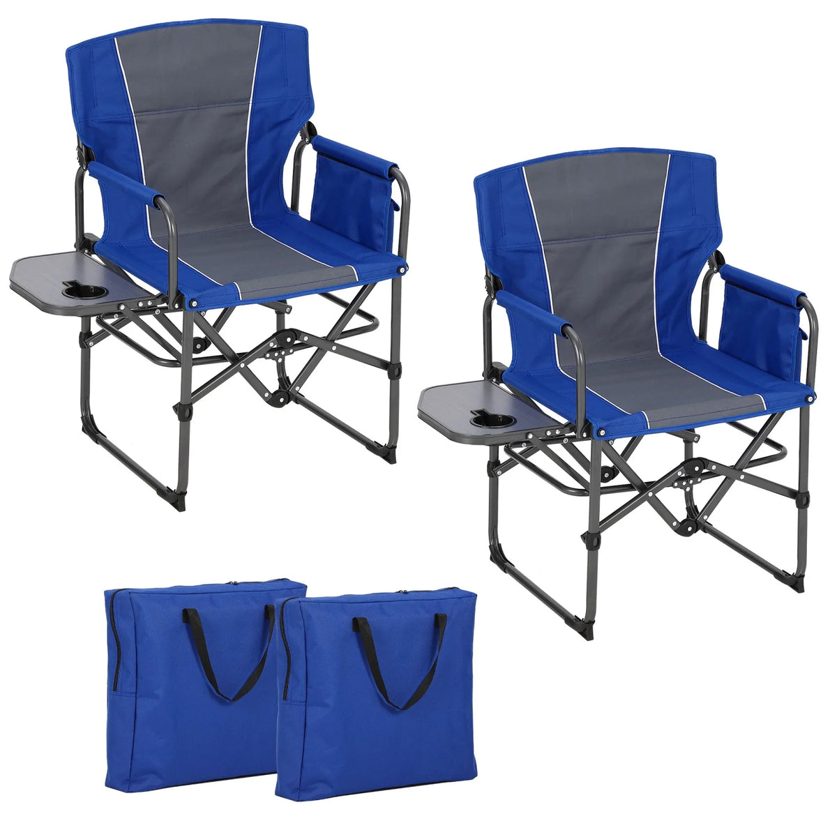 HiMiss Heavy Duty Folding Directors Chair Side Table Cup Holder