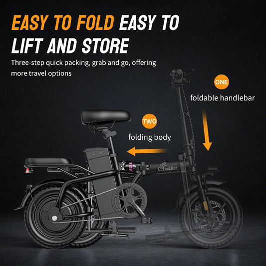 Folding Electric Bike With Brushless Motor And Triple Shock Absorption