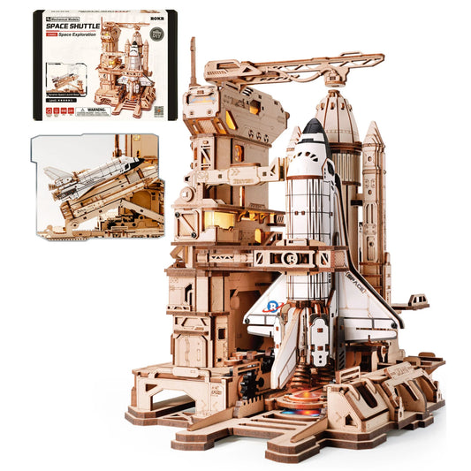 ROKR Wooden Space Shuttle Model Building Puzzle Kit