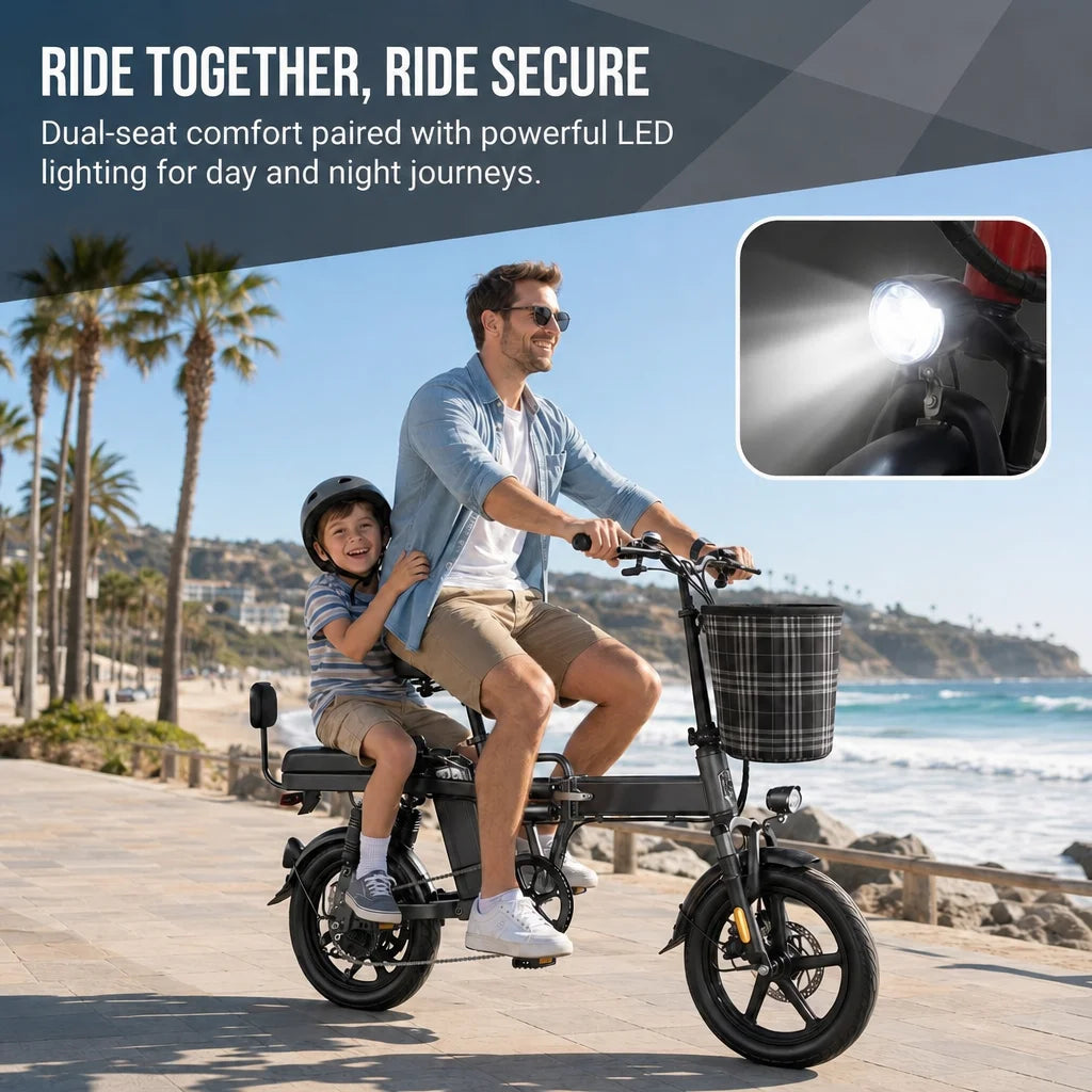 Foldable Electric Bike 500W 48V 60Km Range For Adults