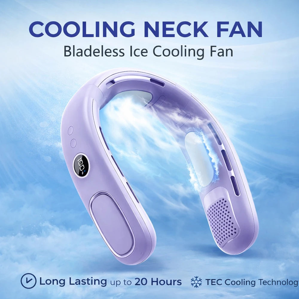 Bladeless Rechargeable Neck Fan With Semiconductor Cooling Technology