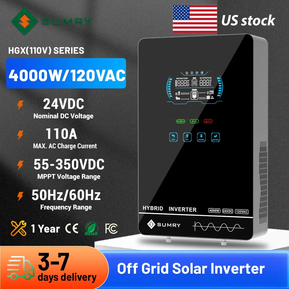 SUMRY Off Grid Solar Inverter With MPPT Pure Sine Wave