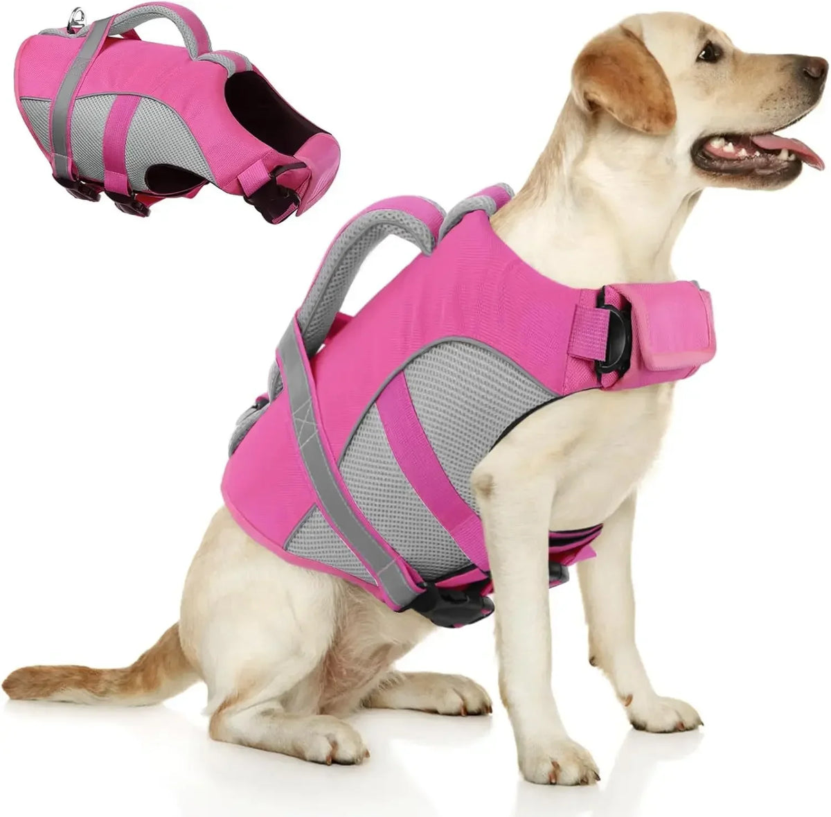 Bxx Durable Dog Life Jacket Featuring Ergonomic Handle For Swimming