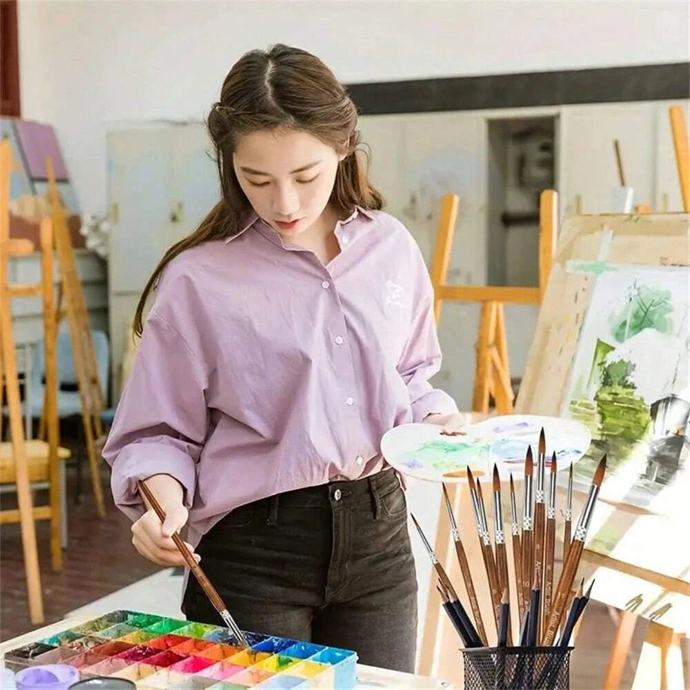 Lonely Finger 12 Piece Synthetic Nylon Artist Paint Brush Set