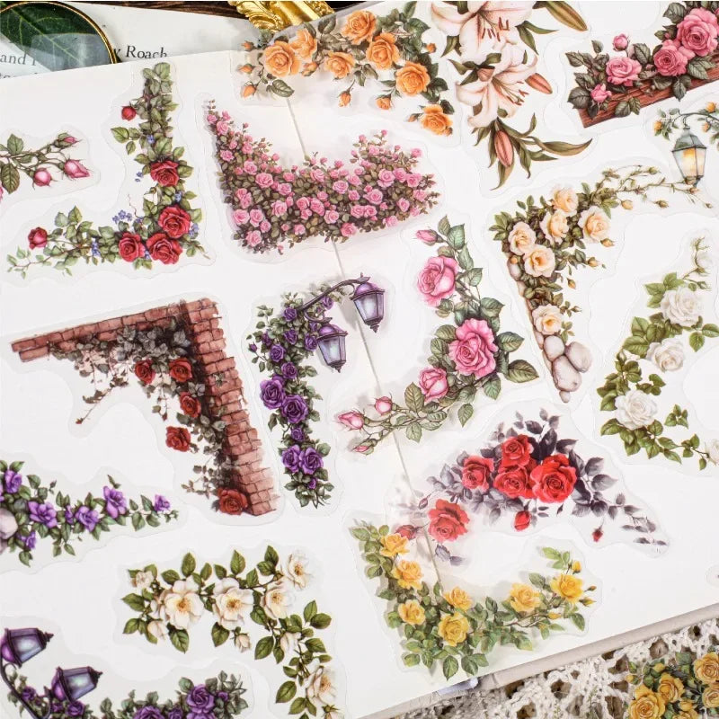 Floral PET Stickers for DIY Journals Scrapbooks and Albums