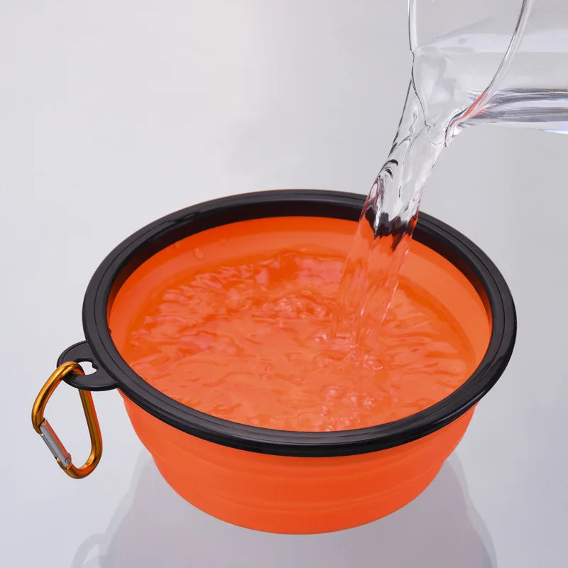 Portable Silicone Collapsible Travel Pet Food Bowl For Dogs And Cats