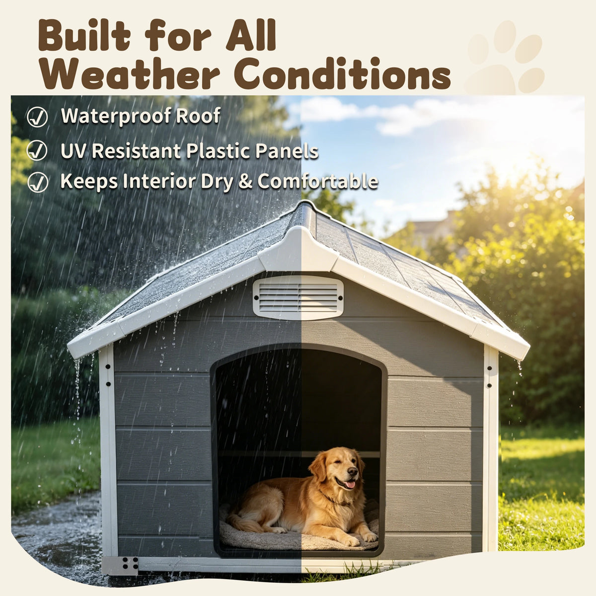 Heavy Duty Waterproof Large Dog House For Indoor Outdoor Use