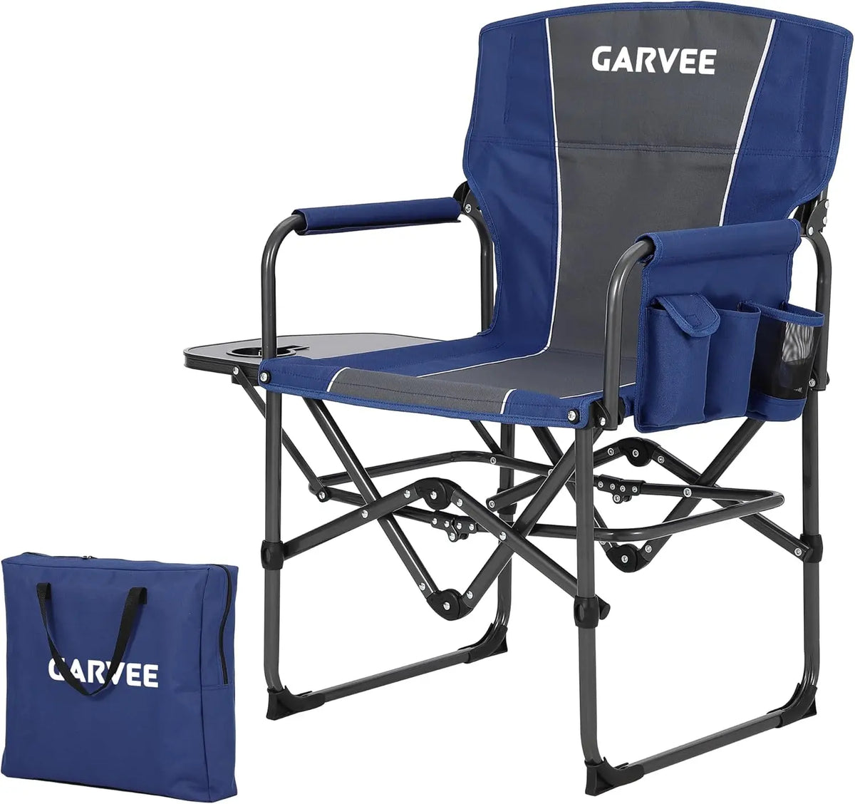 HiMiss Heavy Duty Folding Directors Chair Side Table Cup Holder