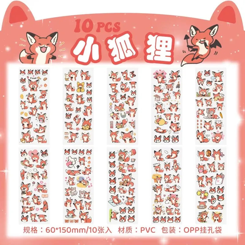 Pet Planet Cartoon Waterproof PVC Stickers for Journals and Crafts