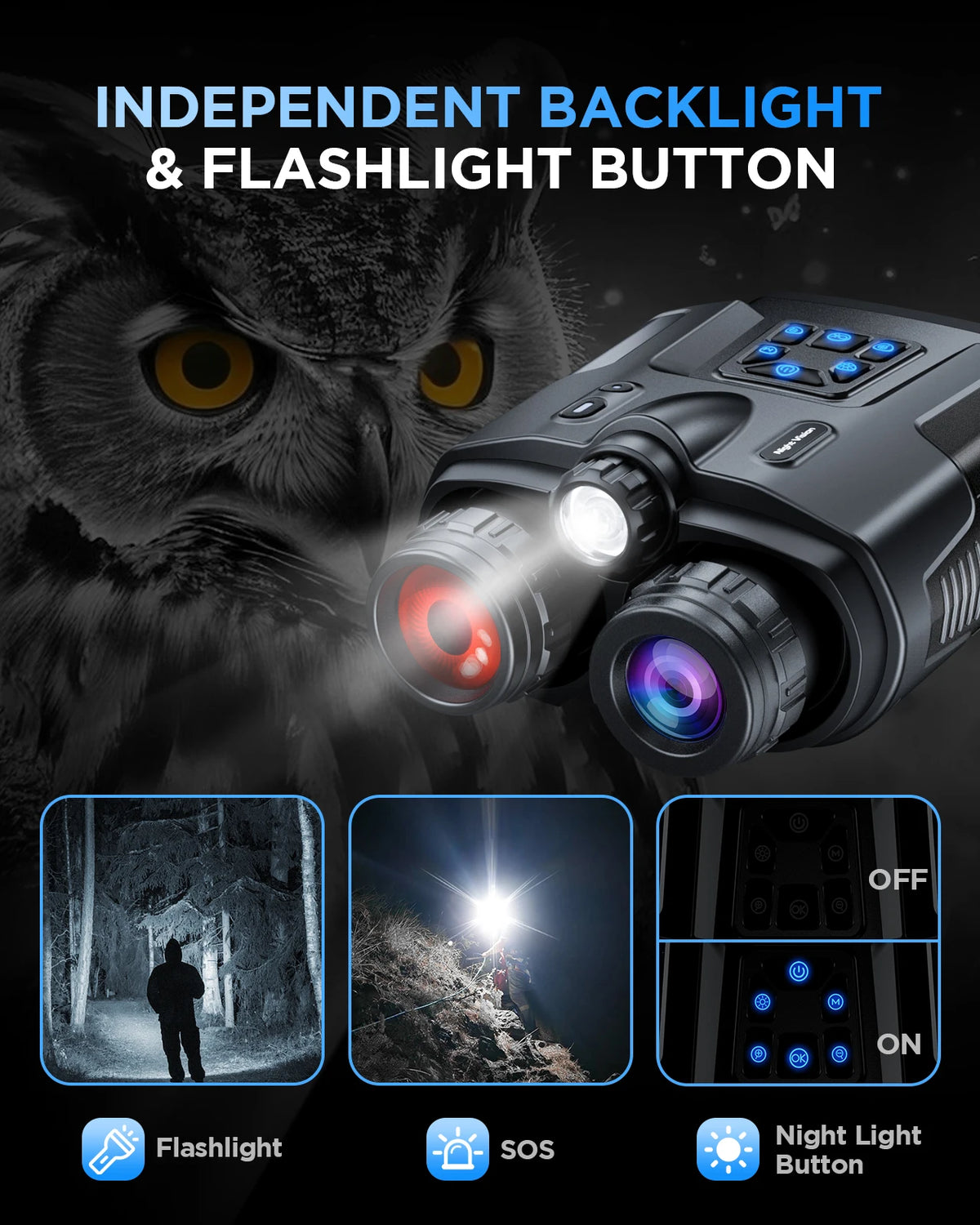Letcmoi 4K Night Vision Binoculars With Rechargeable Battery And Screen