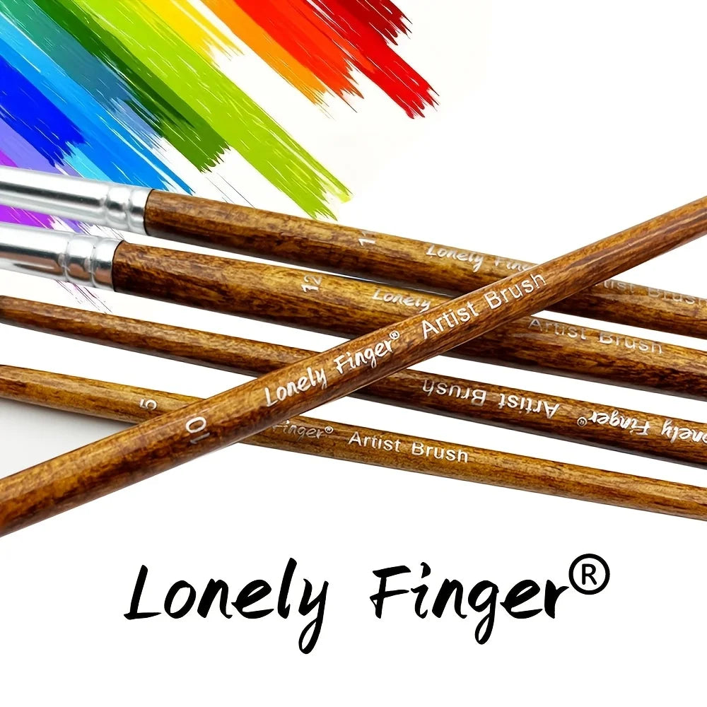 Lonely Finger 12 Piece Synthetic Nylon Artist Paint Brush Set
