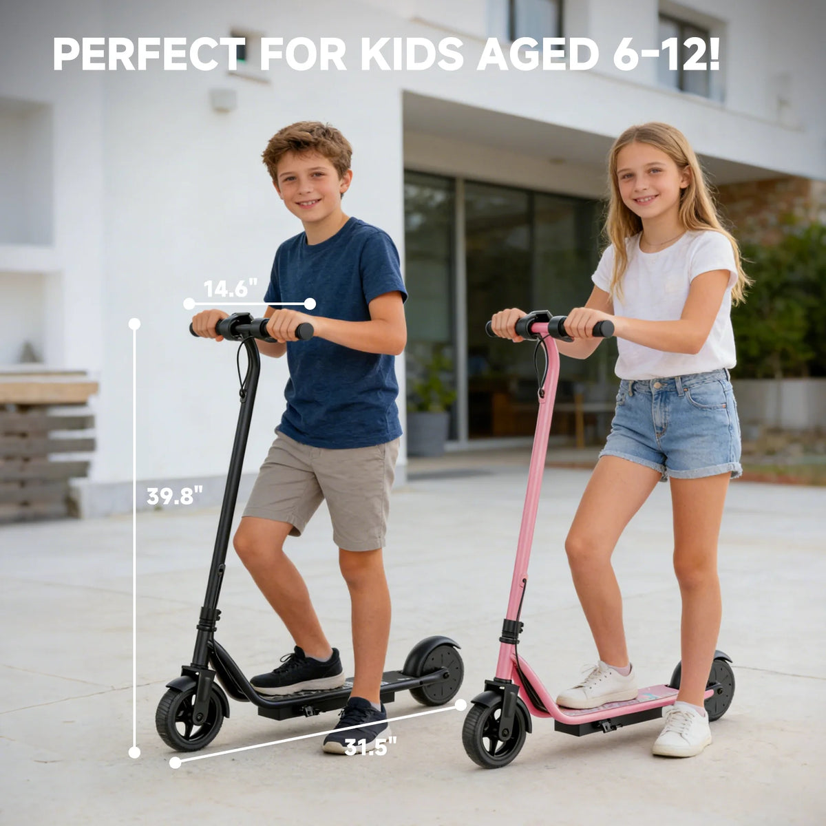 Ladped Kids Electric Scooter With Three Speed Modes Extended Range