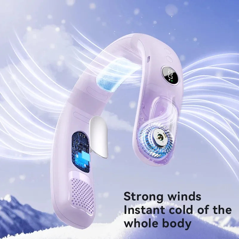 Bladeless Rechargeable Neck Fan With Semiconductor Cooling Technology