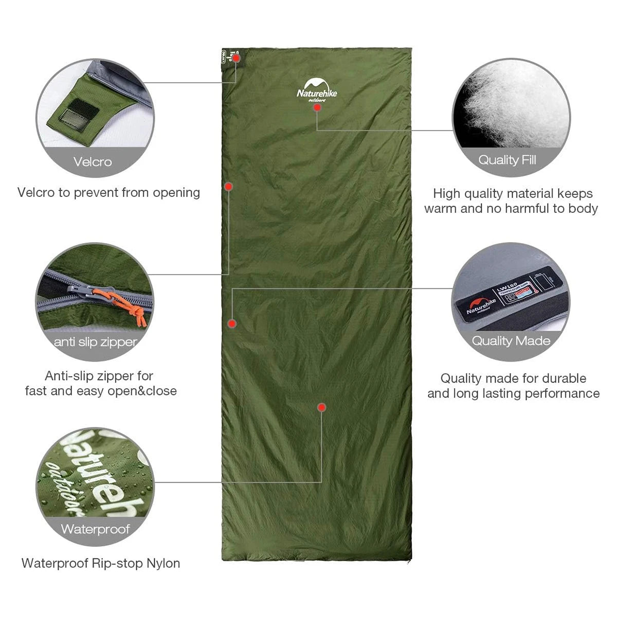 Naturehike Ultralight Envelope Sleeping Bag Camping Backpacking