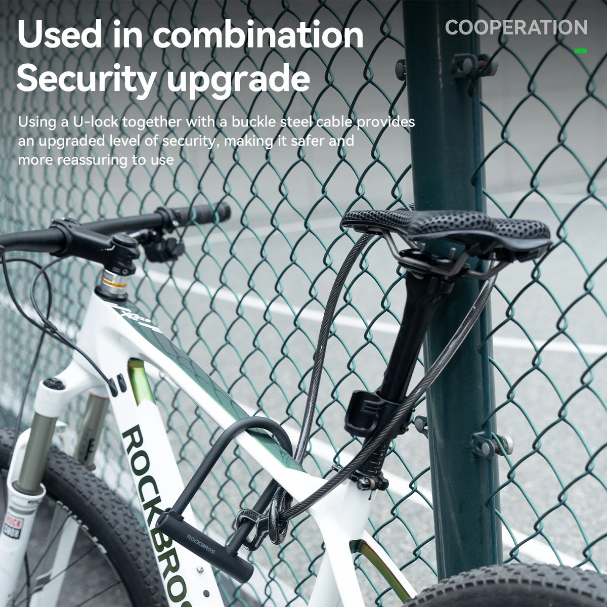 Rockbros Anti Theft U Lock With Silicone Waterproof Shell