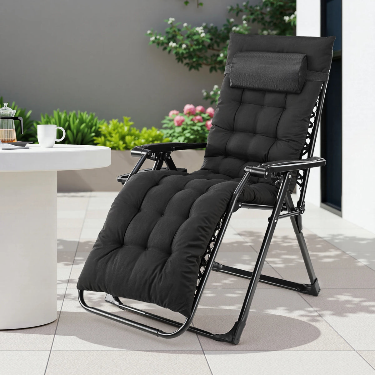 JHK Zero Gravity Recliner Chair With Cup Holder And Cushion