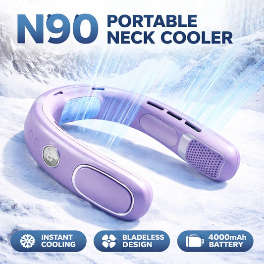 Bladeless Rechargeable Neck Fan With Semiconductor Cooling Technology