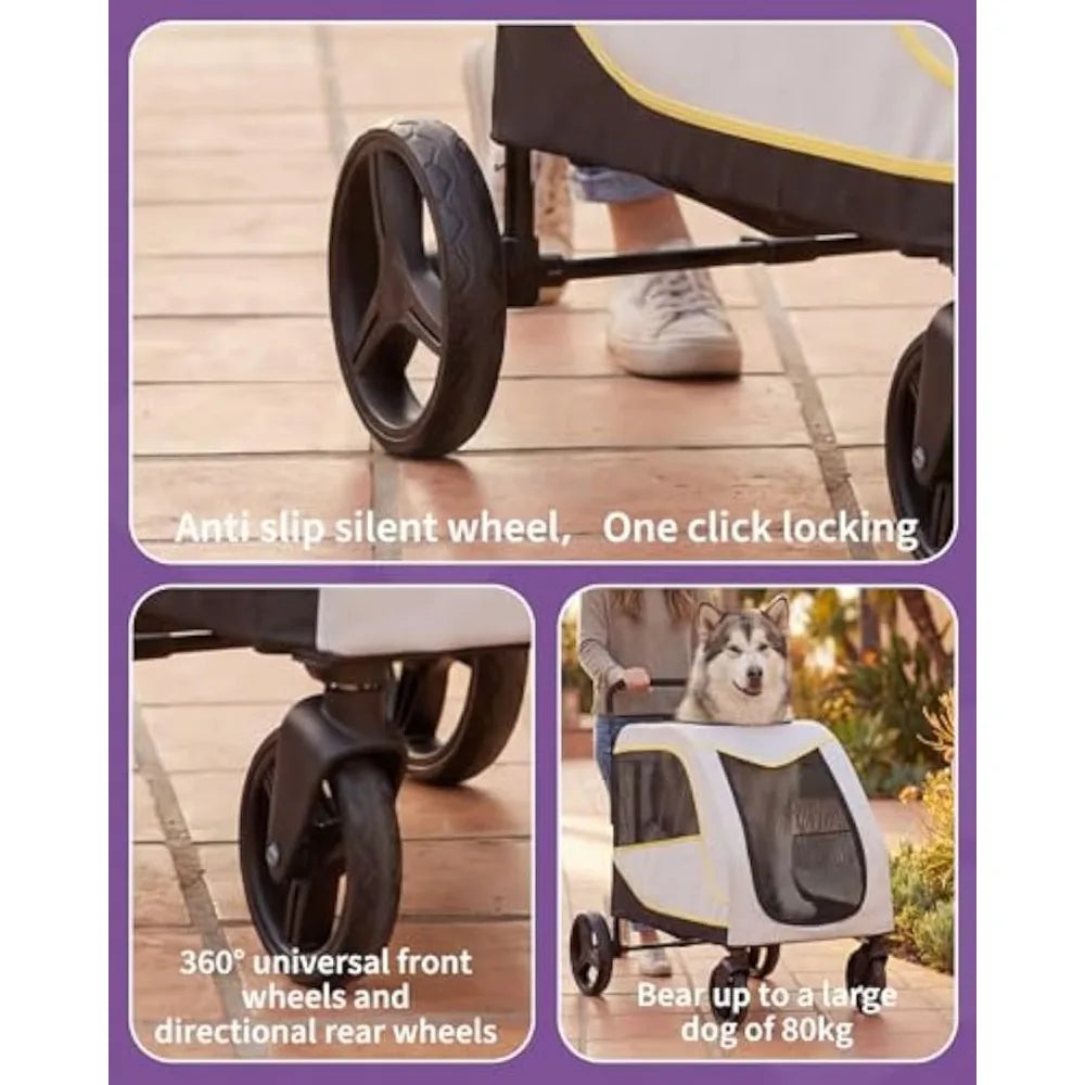 Garvee Foldable Breathable Pet Stroller for Dogs and Cats