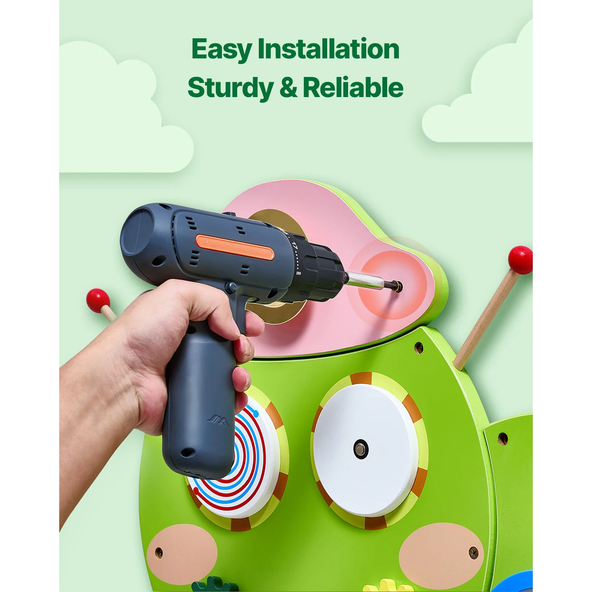 SucceBuy Montessori Caterpillar Busy Board Activity Center For Kids