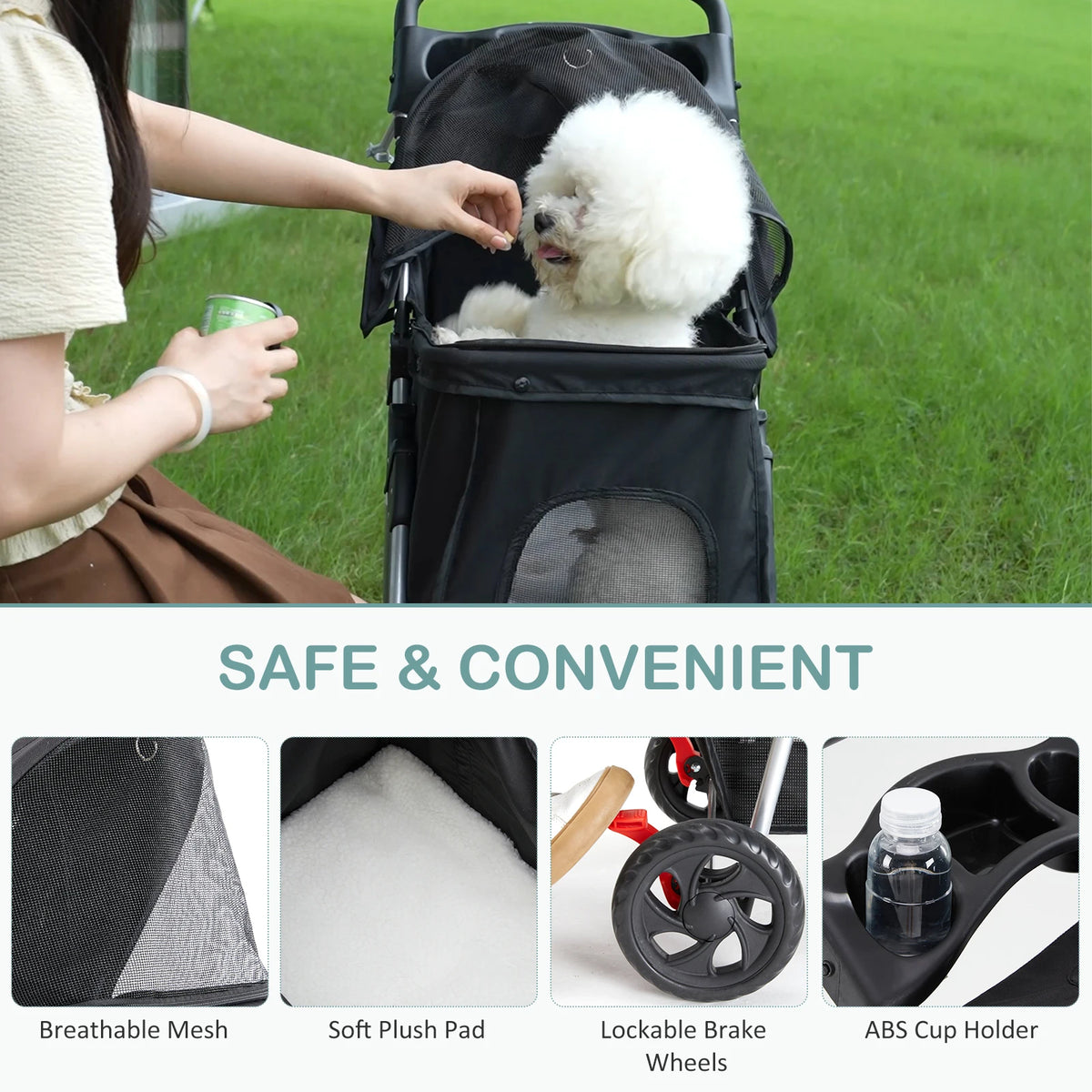 Dumos Foldable Pet Stroller For Small Dogs And Cats