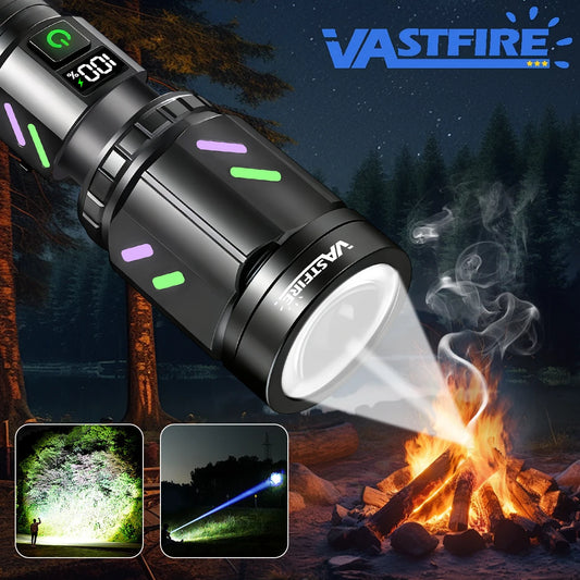 Vastfire Rechargeable IPX6 Waterproof Zoom LED Flashlight Power Bank