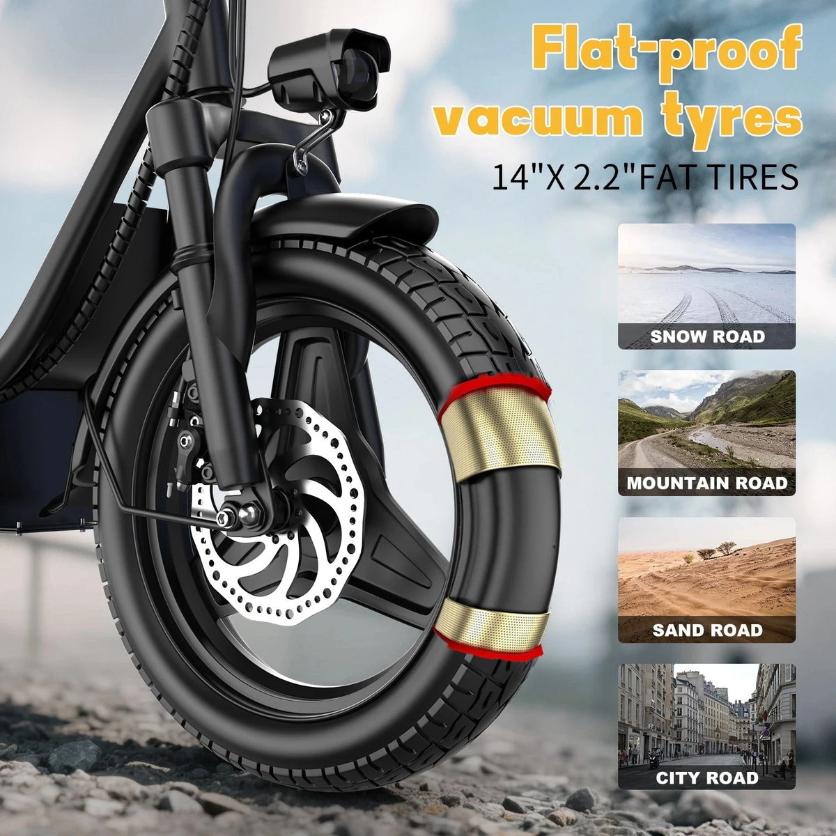 UPlee GQ8 Folding Electric Bike With 500W Peak Motor