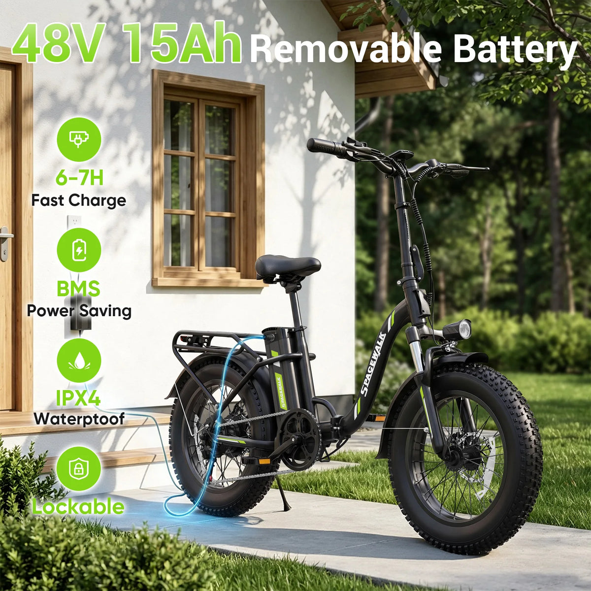 Eilleo Spacewalk Foldable Electric Bike With Removable Battery