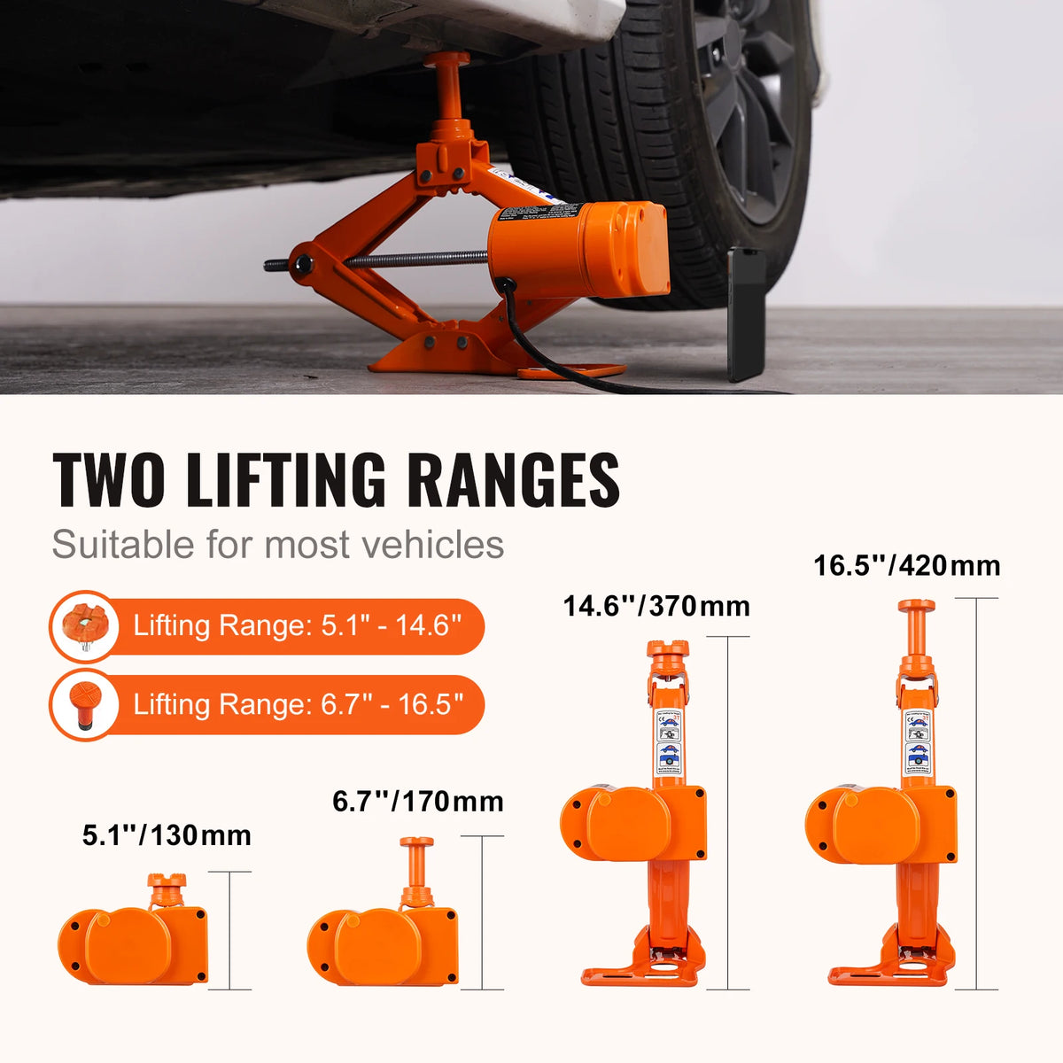 SucceBuy Electric Scissor Car Jack Kit With Impact Wrench For Tire Changes