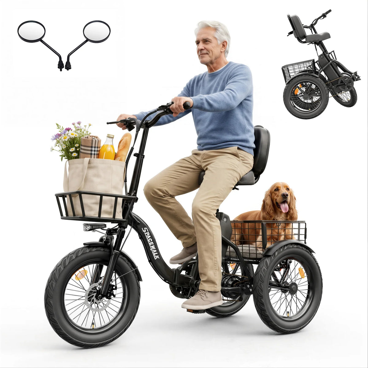 Spacewalk 1200W Electric Trike With 60 Mile Range
