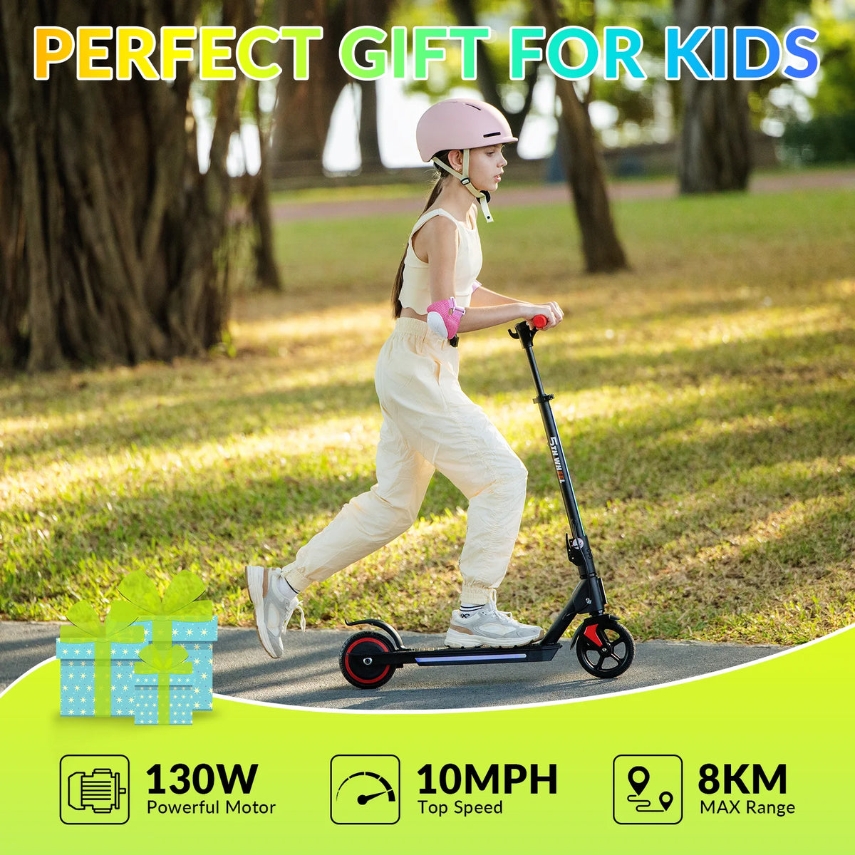 5TH WHEEL Kids Foldable Electric Scooter With 130W Motor