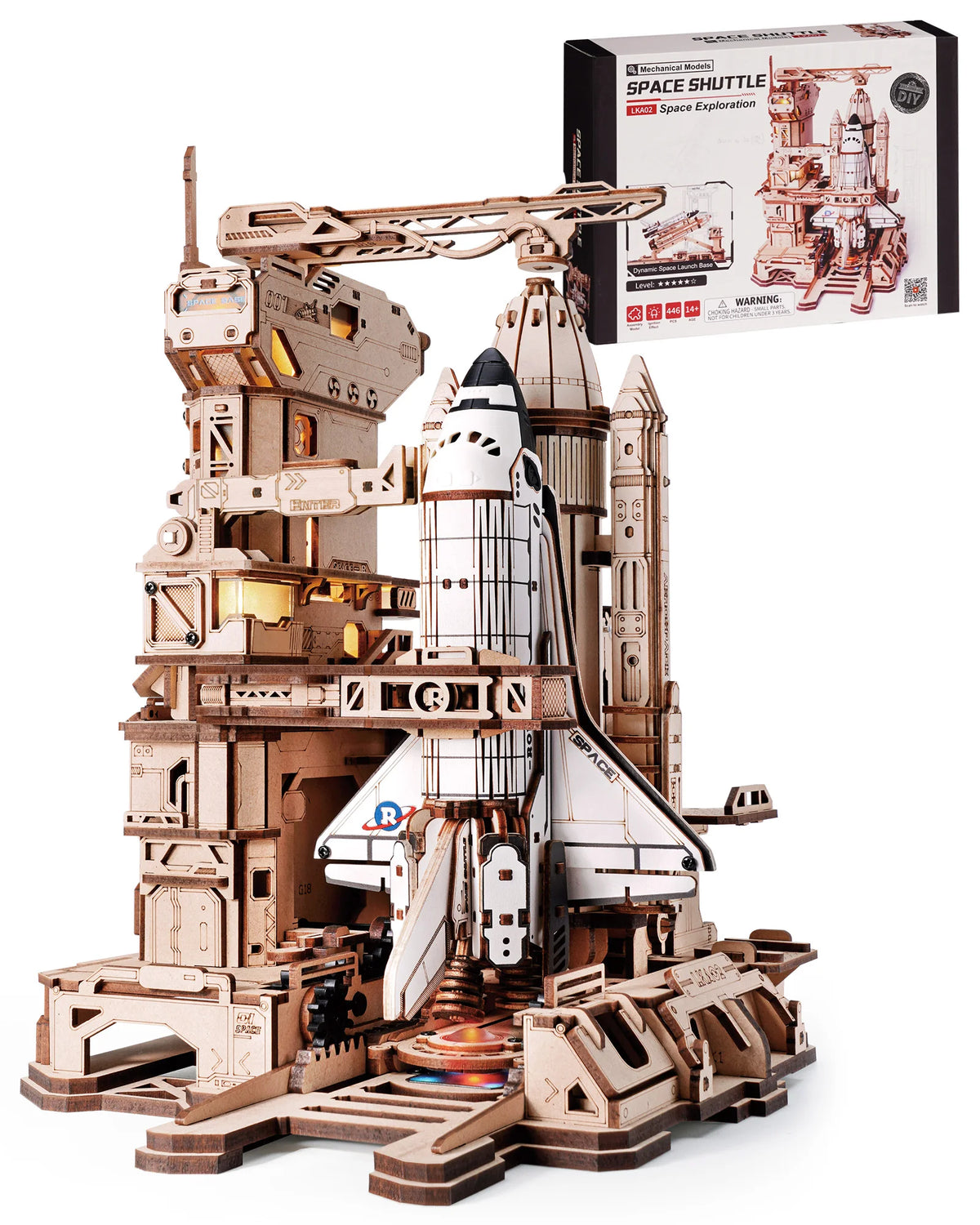 ROKR Wooden Space Shuttle Model Building Puzzle Kit