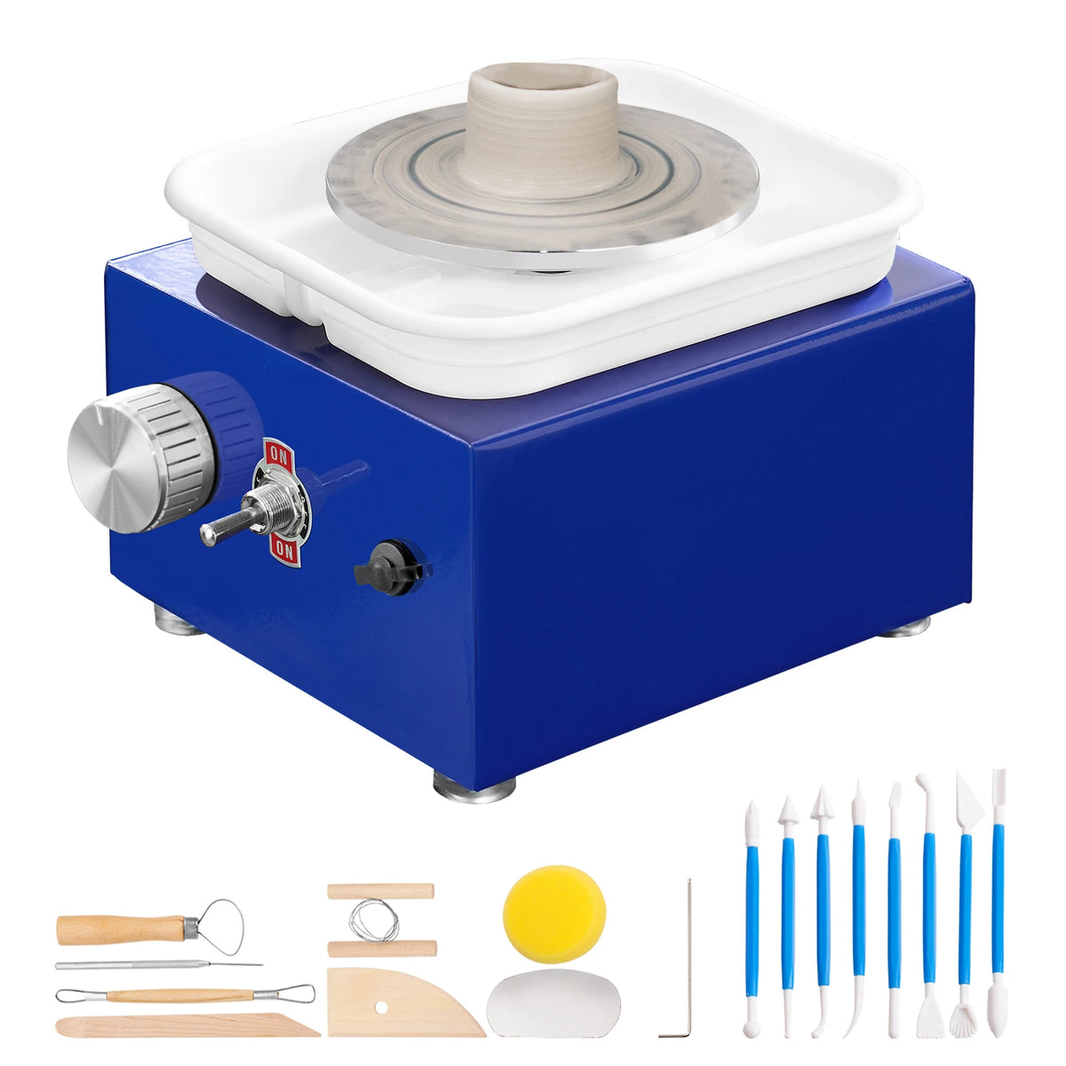 SucceBuy Mini Pottery Wheel Machine With Adjustable Speed And Basin